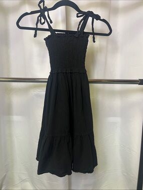 Seaspice girls Tie-Shoulder Black Midi Dress size 8